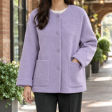 Angelique-Lane Relaxed Wool Jacket - Purple
