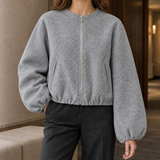 Pippa-Lane Balloon Sleeve Jacket - Space Gray