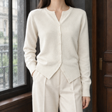 Cecilia Button Front Sweater - Off White