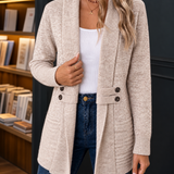 Maia-Rae Ribbed Cardigan - Beige