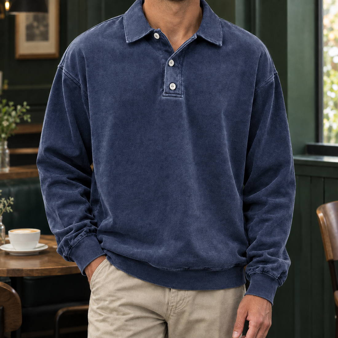 Dorian Relaxed Polo - Navy Blue