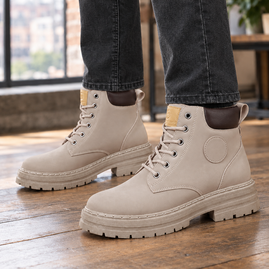 Lavagna Lug Sole Boots - Taupe