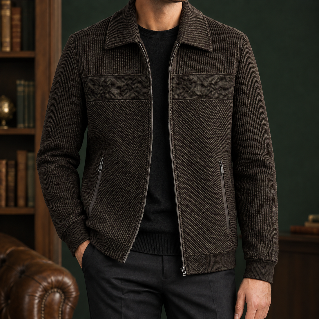 Conrad Textured Jacket - Brown