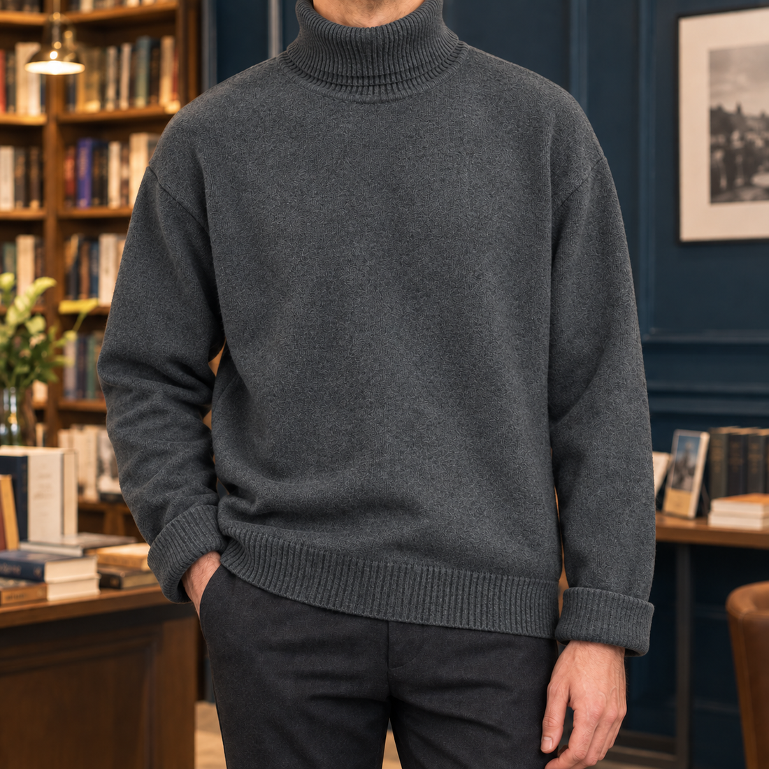 Dorian Turtleneck Sweater - Dark Gray