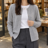 Brigitta-Sage Pearl Cardigan - Gray