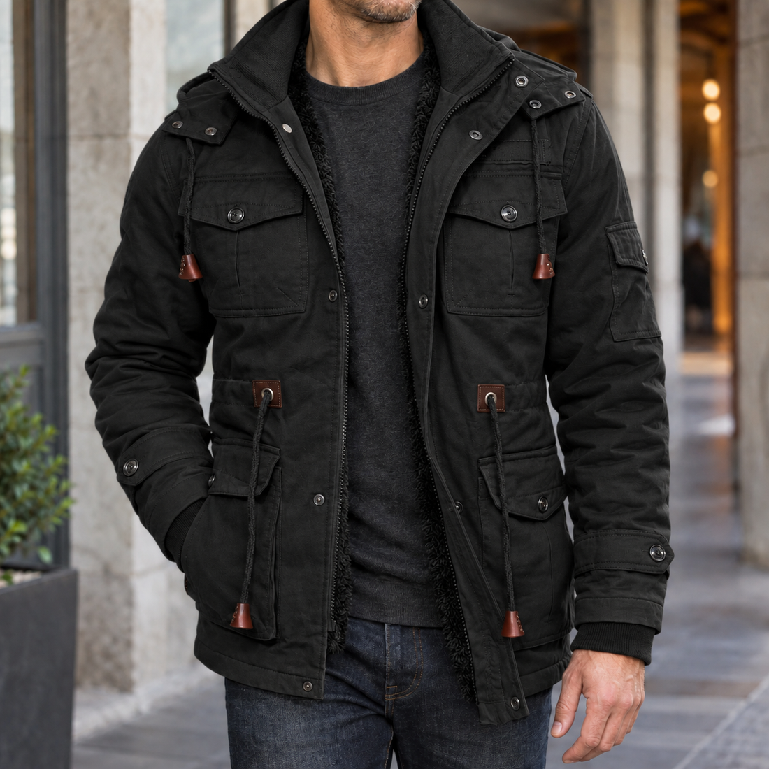 Hadrian Utility Jacket - Black