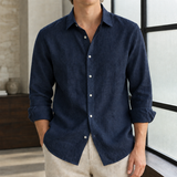 Marco Linen Shirt - Navy Blue