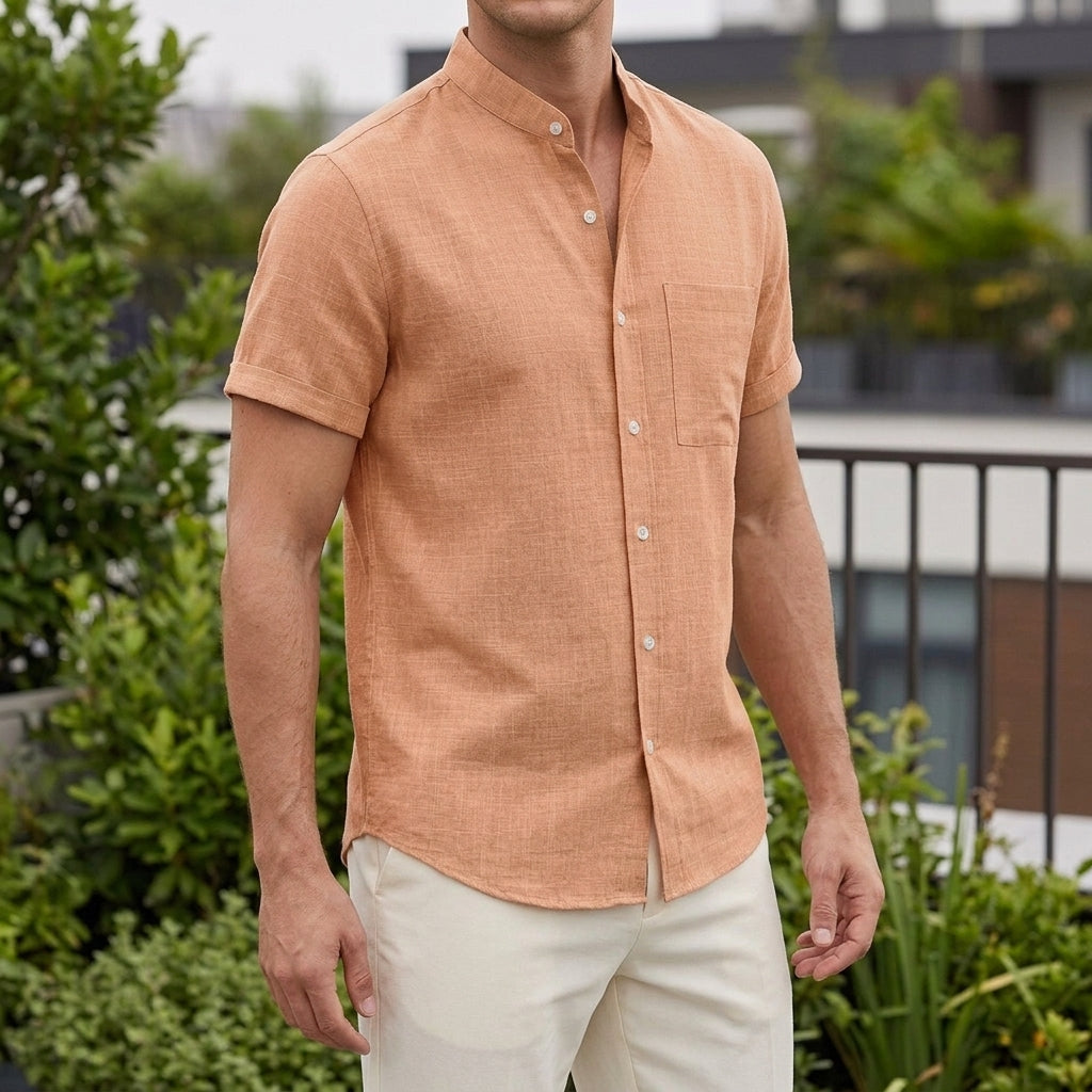Blake Mandarin Shirt - Orange