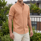 Blake Mandarin Shirt - Orange