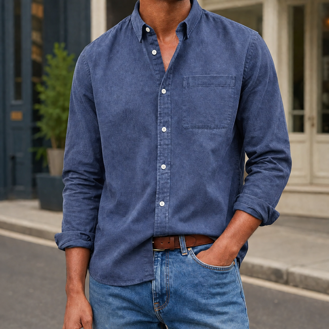 Dario Relaxed Shirt - Dark Blue