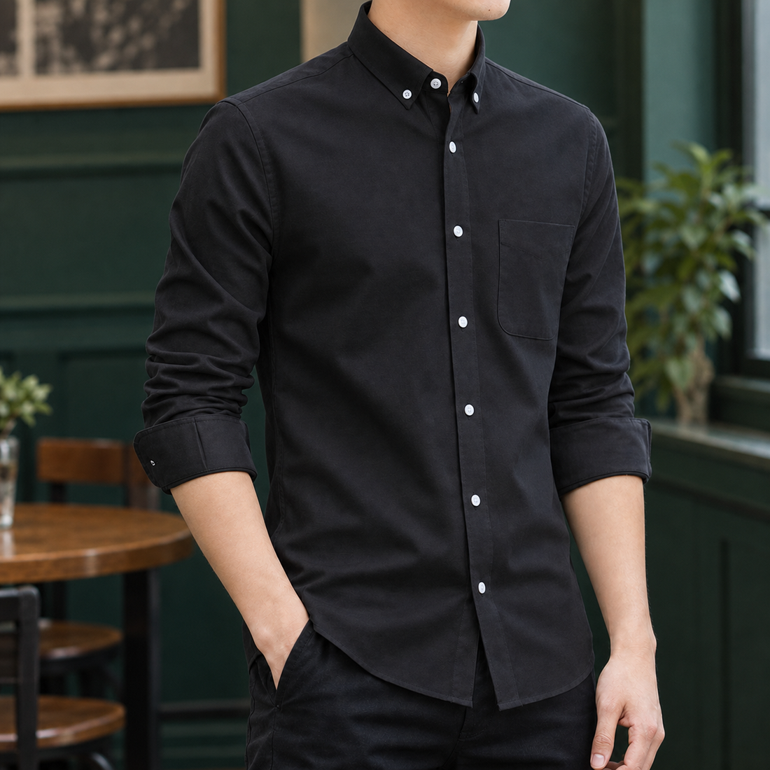 Egon Slim Fit Shirt - Black