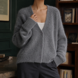 Raven-June Soft Knit Cardigan - Dark Gray