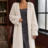 Arabelle-Pearl Plush Cardigan - Apricot
