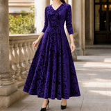 Juliet-June Embossed Maxi Dress - Purple