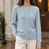 Avaline-Mae Textured Cardigan - Blue