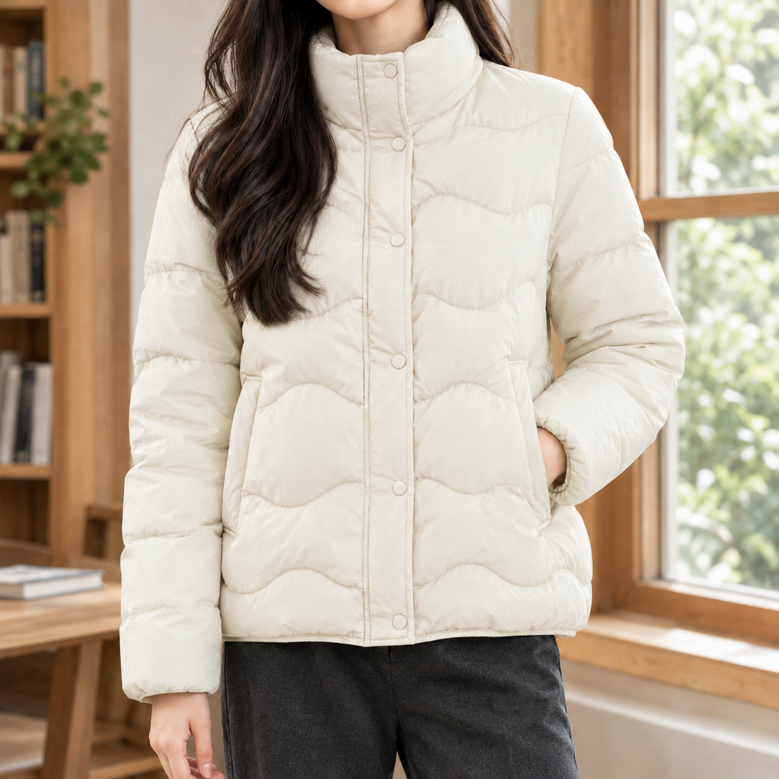Aurore-Hope Quilted Jacket - Milky White