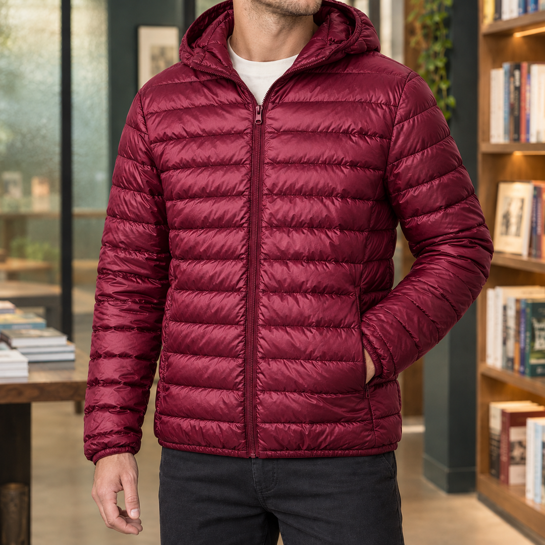 Marco Hooded Jacket - Wine Red