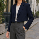 Christabel Cropped Blazer - Navy
