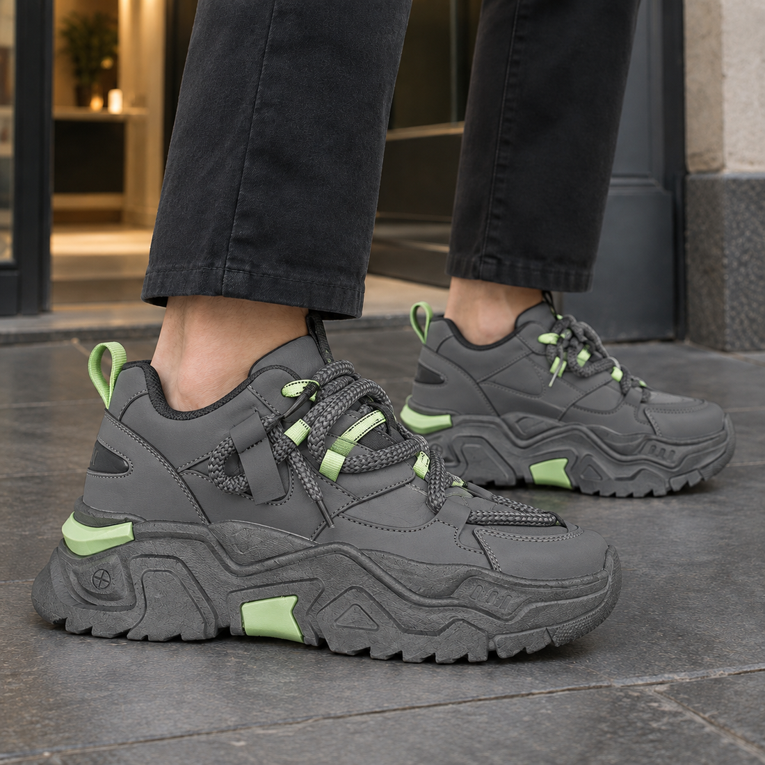 Abate-Capri Chunky Sneakers - Gray