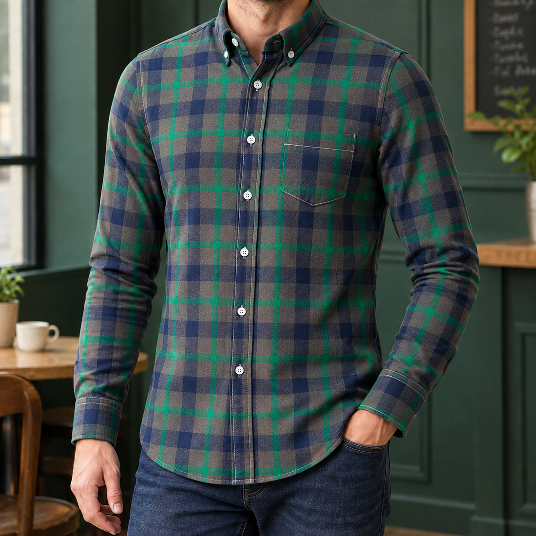 Oliver Plaid Shirt - Green