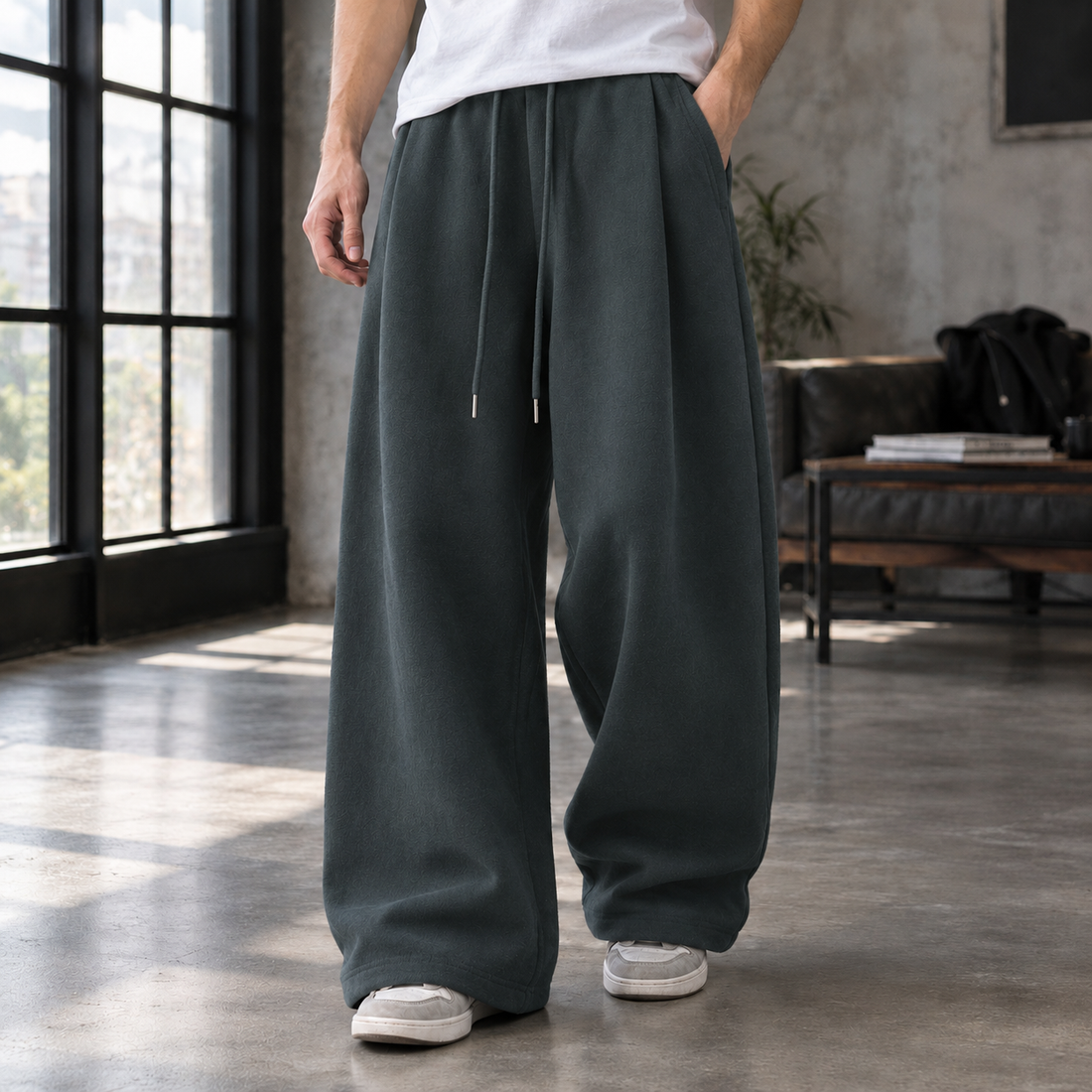 Caleb Wide Leg Pants - Dark Gray