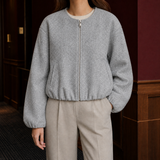 Andrina-Belle Cropped Jacket - Gray