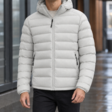 Hudson Hooded Puffer Jacket - Light Gray
