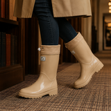 Caffaro Drawstring Rain Boots - Beige