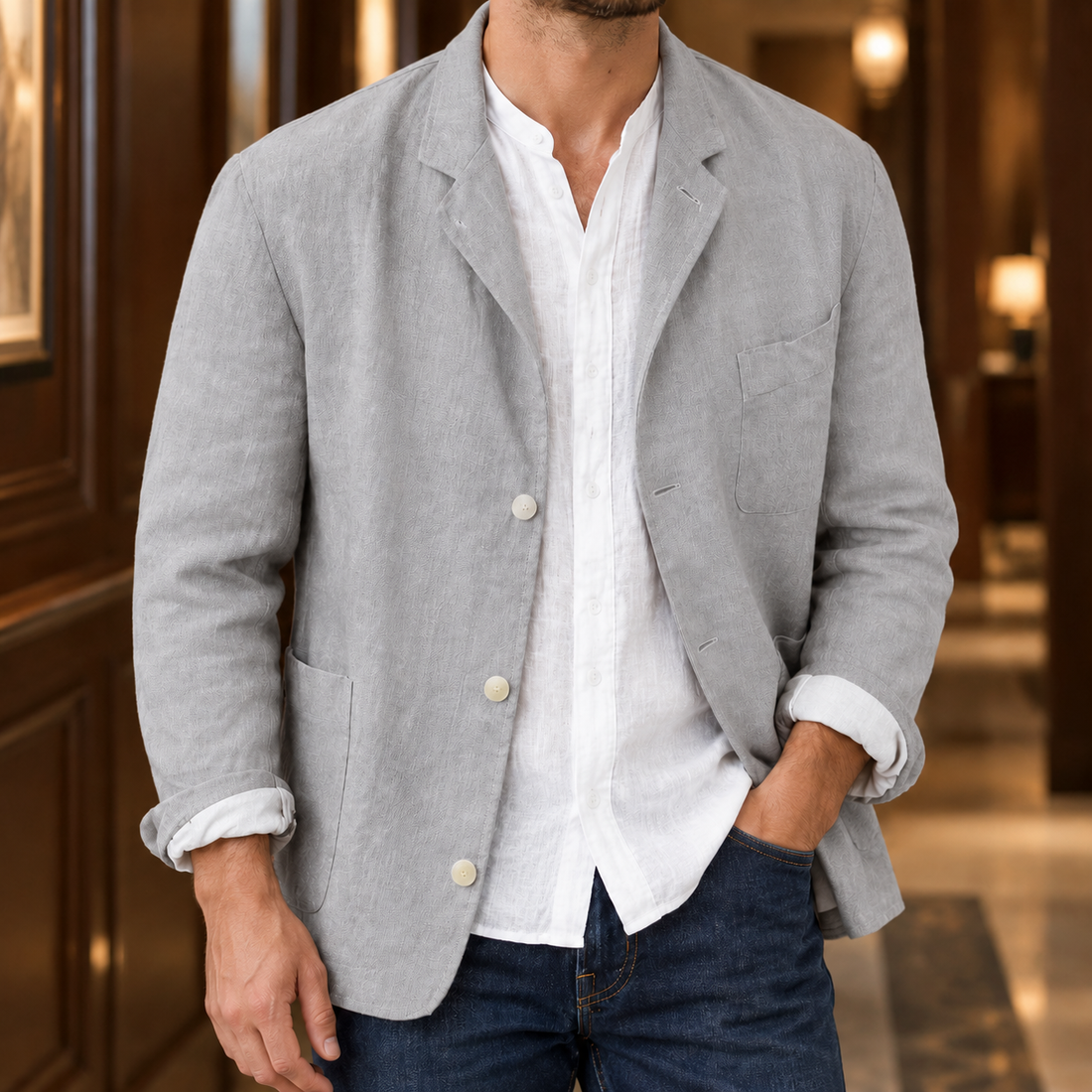 Vaughn Relaxed Blazer - Gray