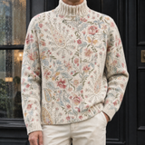 Dorian Turtleneck Sweater - Ivory Botanical
