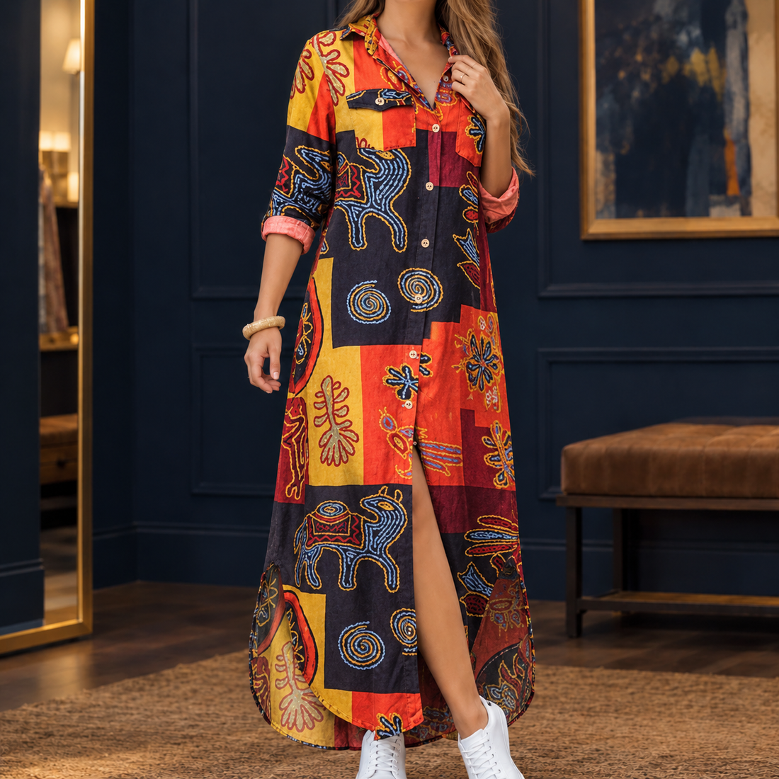 Dahlia-Rae Maxi Shirt Dress - As Pictured
