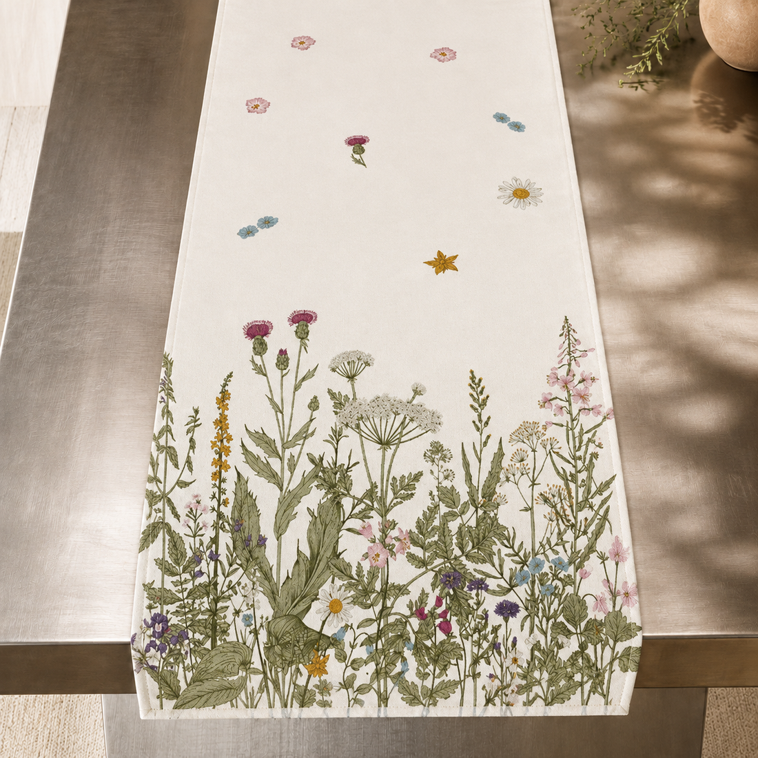 Taormina Botanical Table Runner - Meadow Border Floral