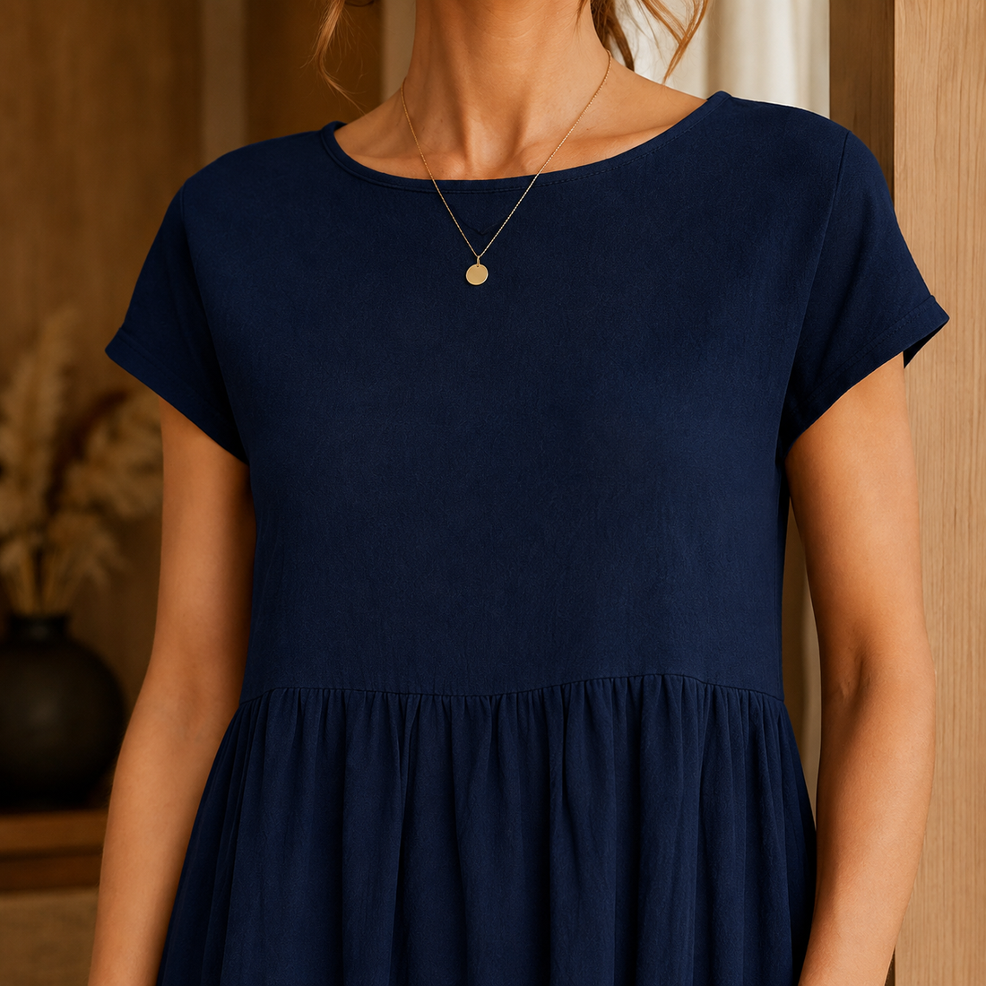 Elena-Louise Gathered Midi Dress - Lead Product Detail
