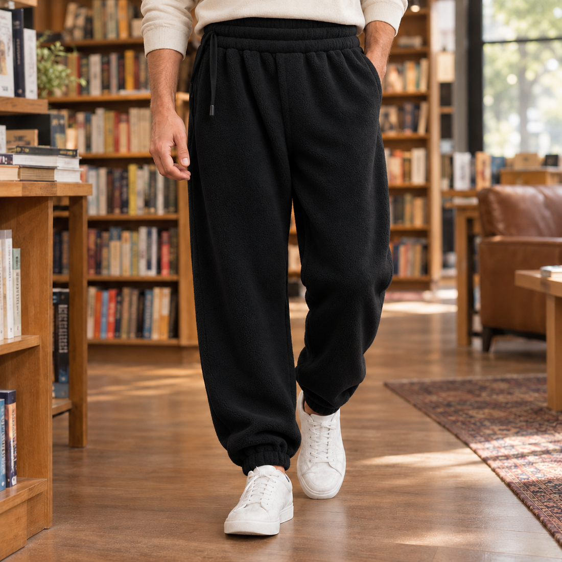 Blake Tapered Fleece Pants - Black
