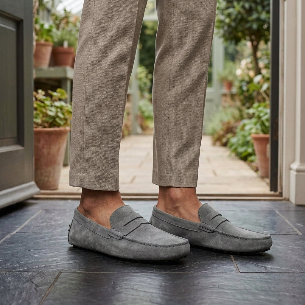 Matteo Suede Loafers - Gray