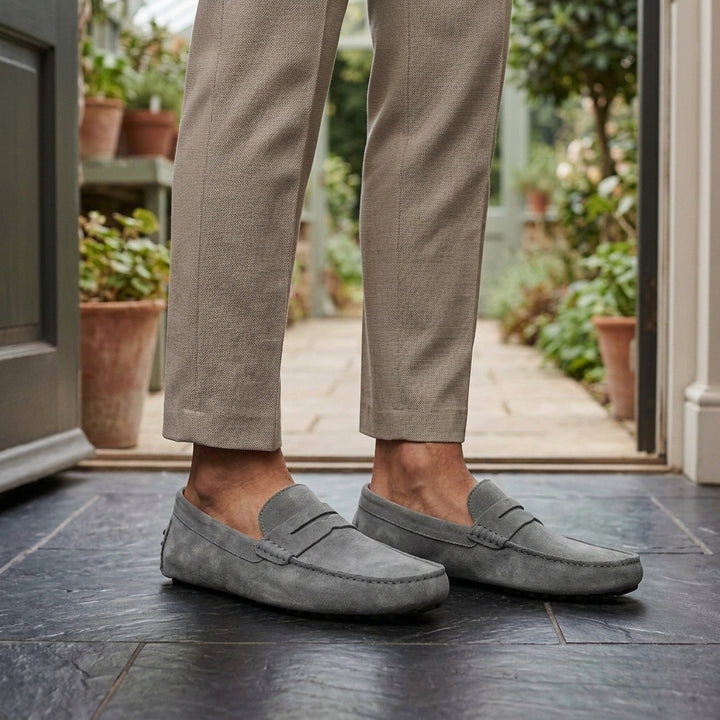 Matteo Suede Loafers - Gray