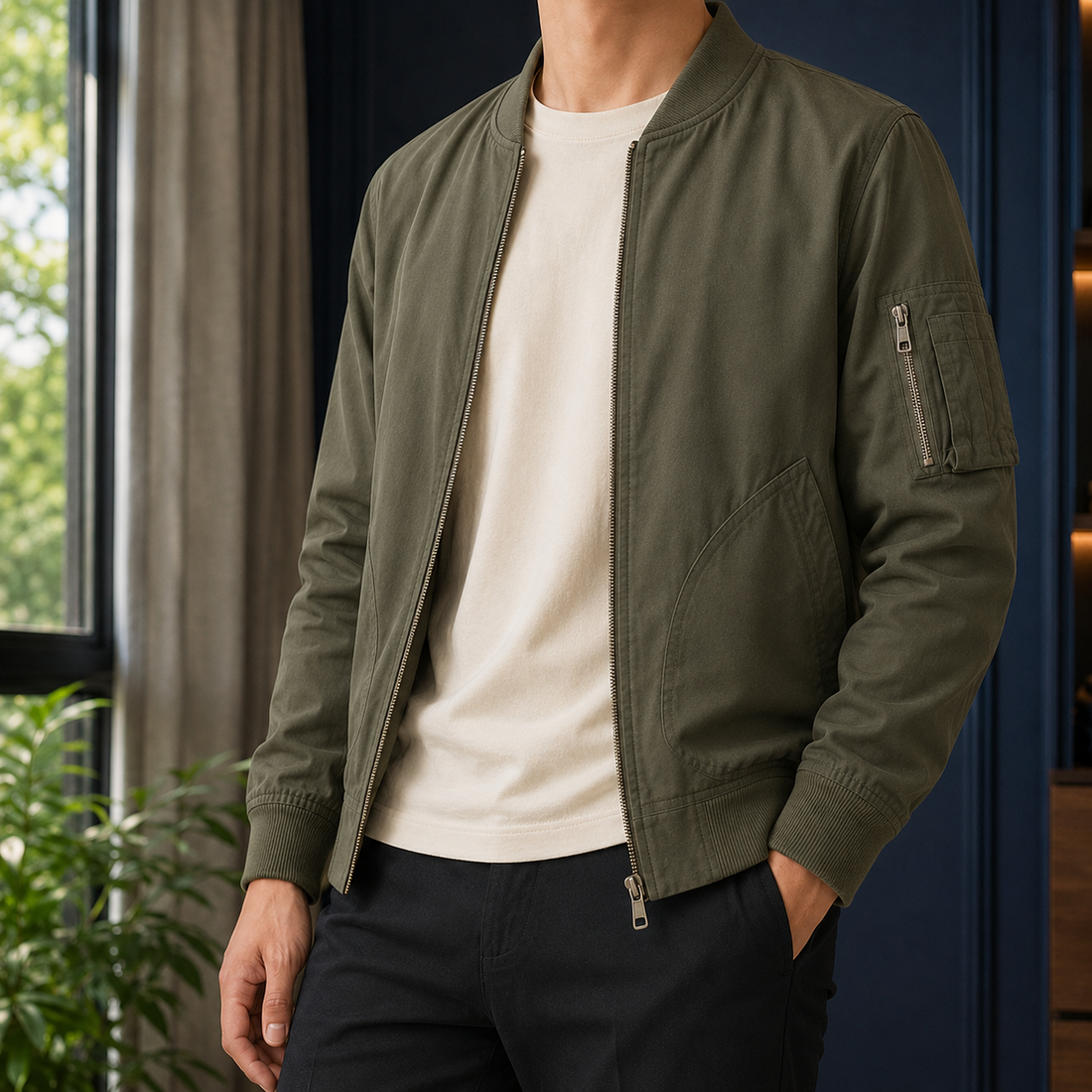 Clovis Utility Bomber - Olive Green