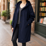 Zelda-Elise Hooded Overcoat - Dark Blue