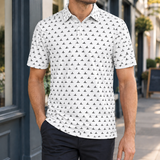 Austin Printed Polo - White