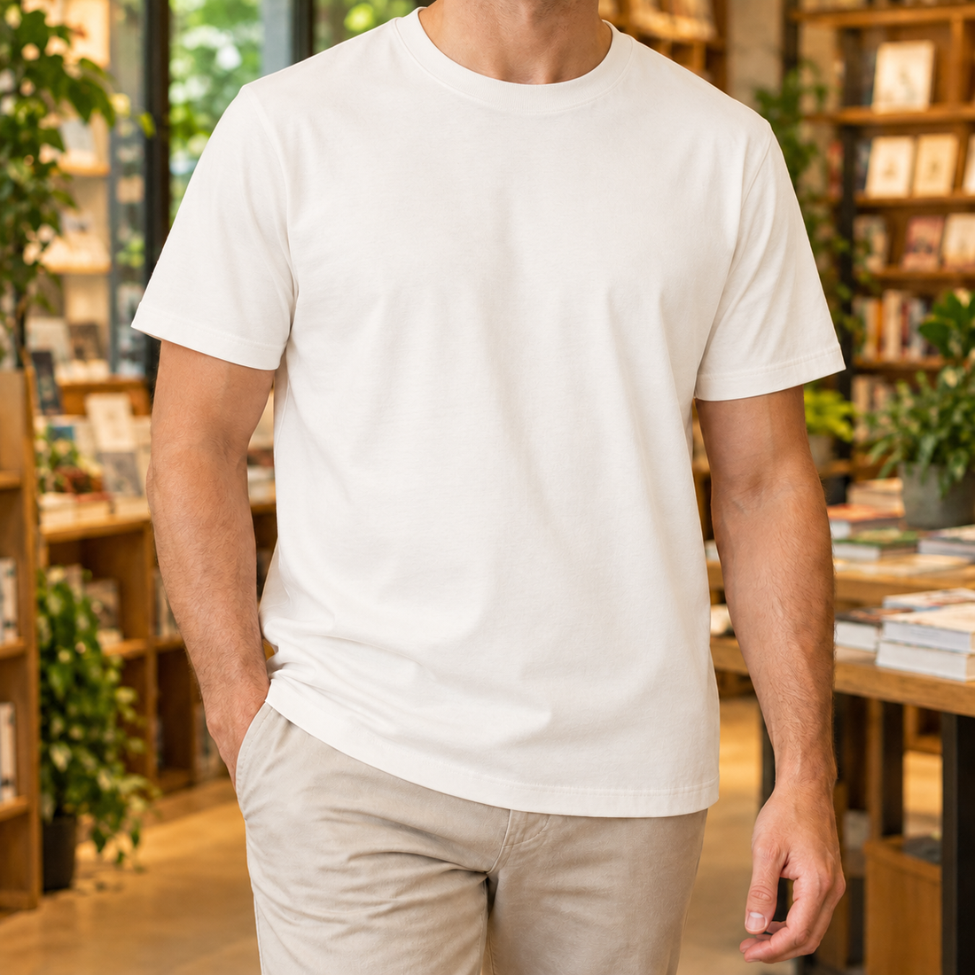 Silvain Relaxed T-Shirt - Pearl White-without Collar Label