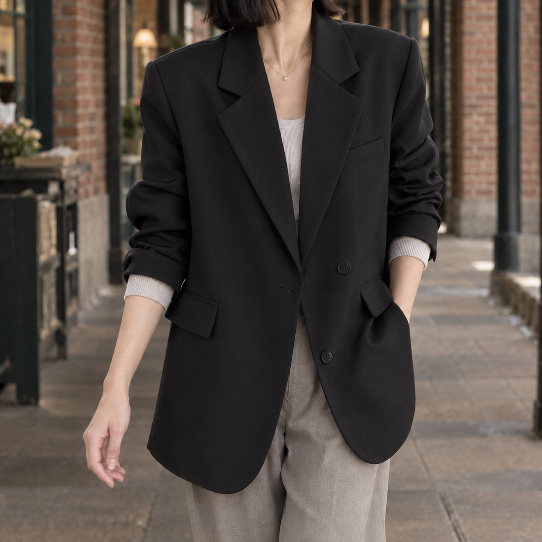 Andrina Tailored Blazer - Black