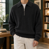 Knox Quarter Zip Sweater - Black