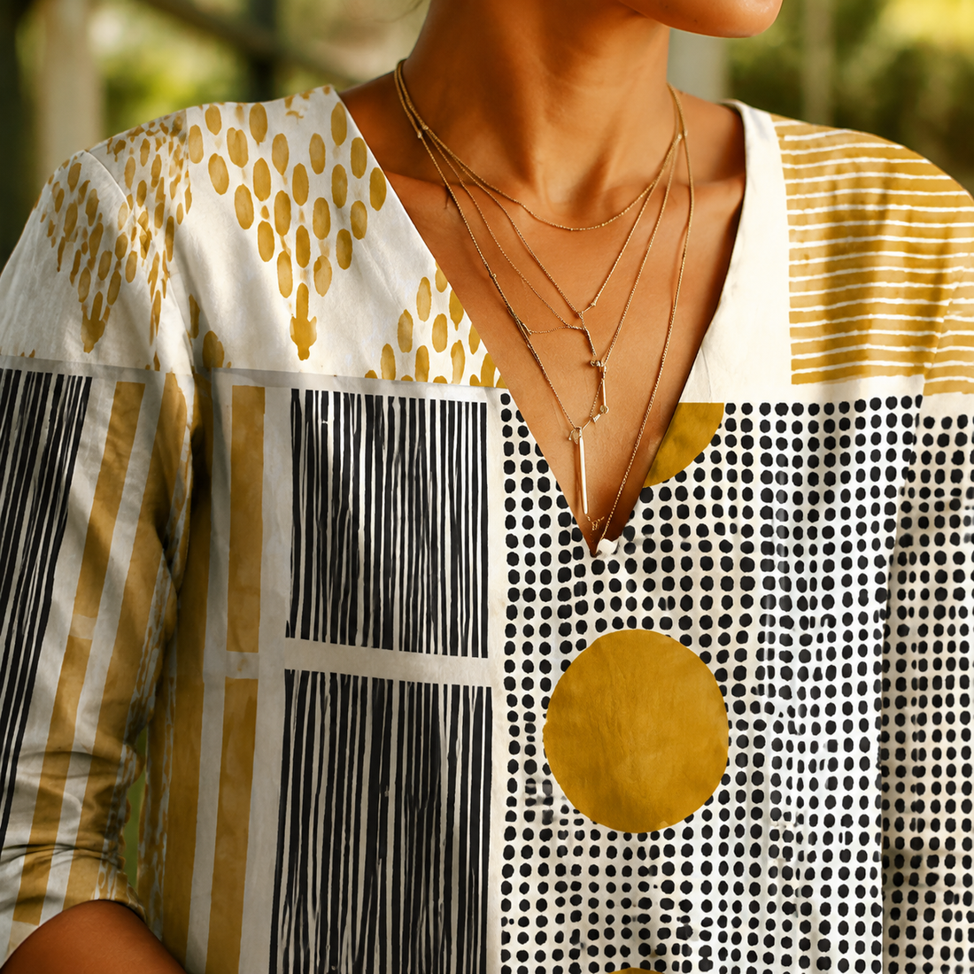 Helena-Sage Patchwork Maxi Dress - Lead Product Detail