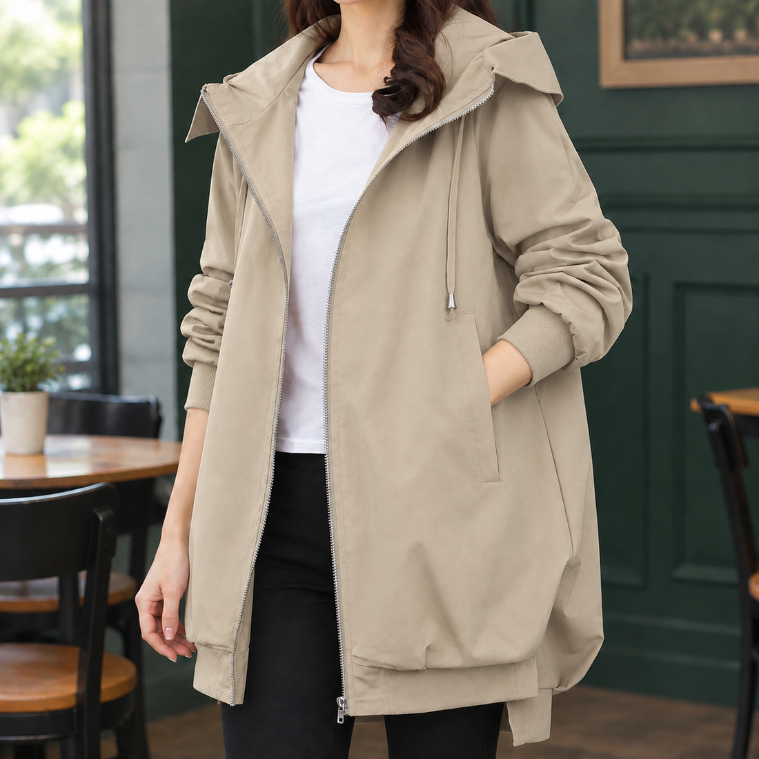 Aiglon-Louise Hooded Jacket - Khaki