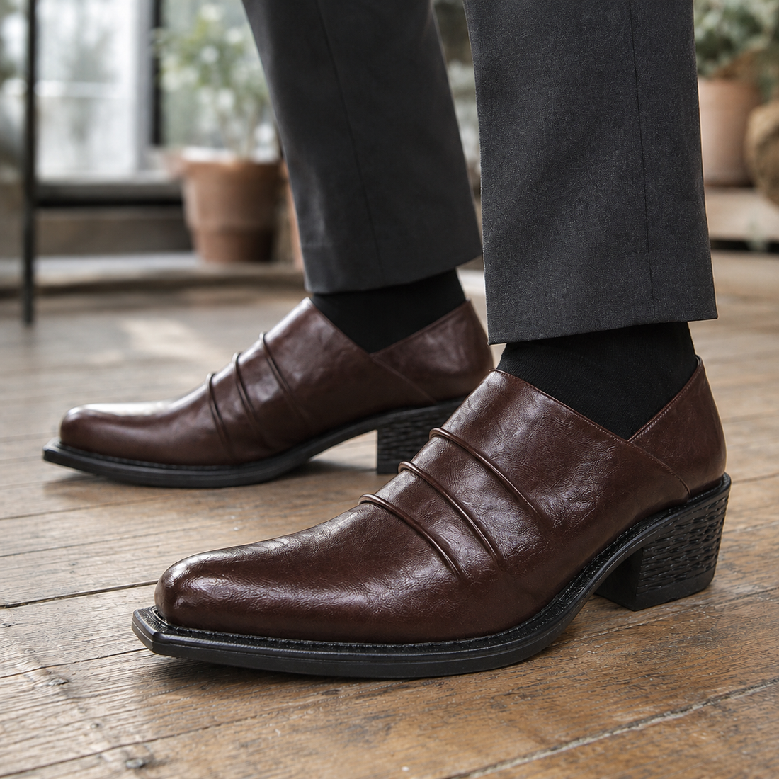 Rizzi-Lago Block Heel Shoes - Brown