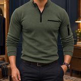 Blake Quarter-Zip Top - Stripe-card Army Green