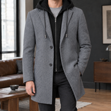 Vaughn Hooded Wool Coat - Gray