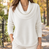 Eva-Claire Cowl Neck Sweater - White