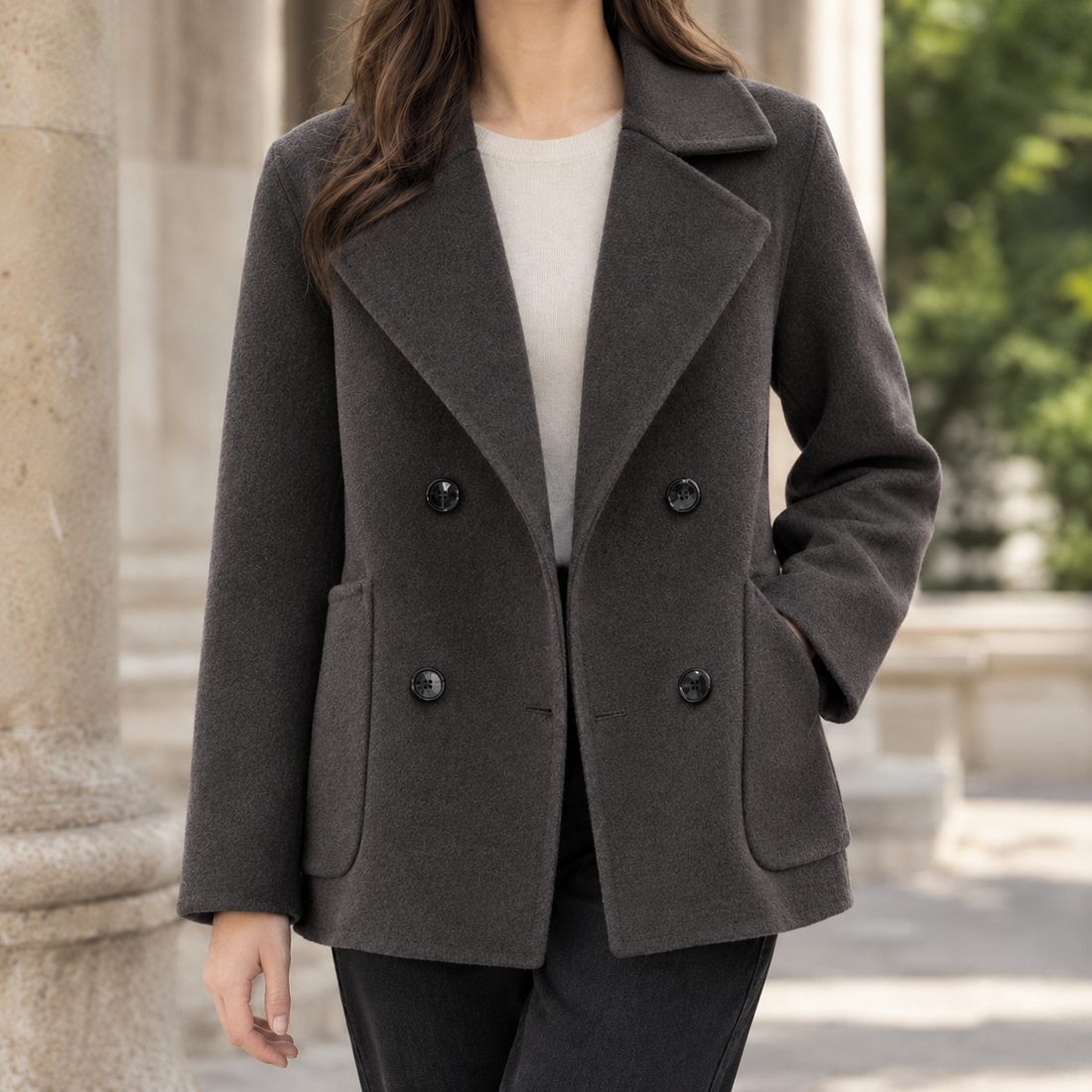 Astrid-Belle Double-Breasted Jacket - Gray