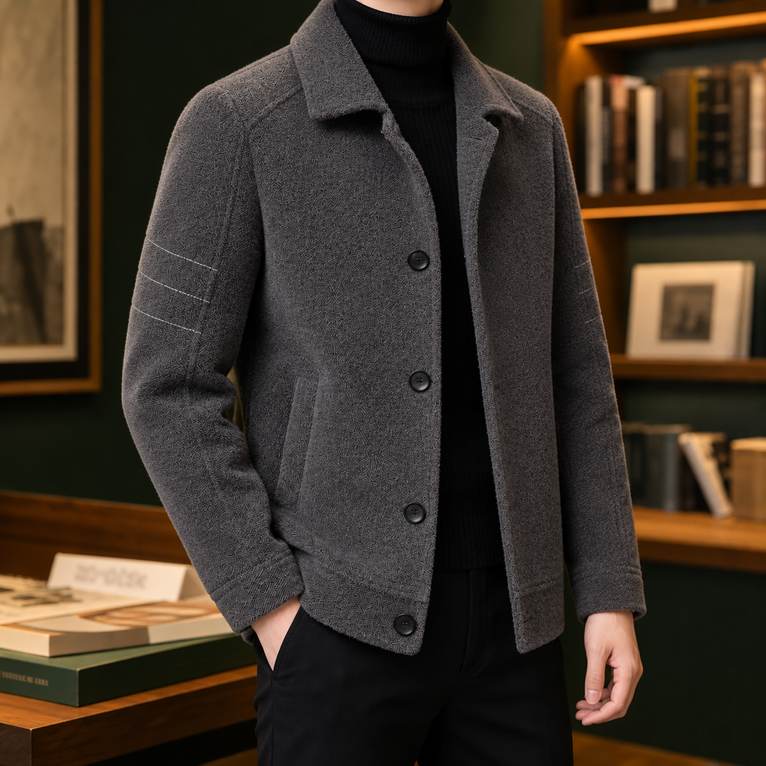 Carter Textured Overshirt - Gray